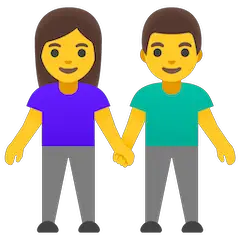 👫 Mann und Frau halten Hände Emoji auf Google Android, Chromebook