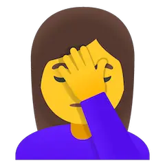 Donna che si copre il volto con la mano Emoji Google Android, Chromebook