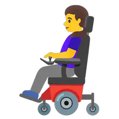 Donna in sedia a rotelle motorizzata Emoji Google Android, Chromebook