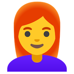 👩‍🦰 Woman: Red Hair Emoji on Google Android and Chromebooks