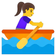 Женщина в лодке Эмодзи на Google Android и Chromebook