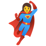 woman-superhero Emoji google