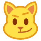 Selbstgefällig grinsender Katzenkopf Emoji HTC