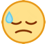 😓 Downcast Face With Sweat Emoji on HTC Phones