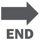 Freccia nera rivolta verso sinistra con testo END Emoji HTC