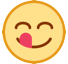 Cara sonriente relamiéndose Emoji HTC