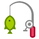 Angelrute und Fisch Emoji HTC