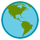 Globo terrestre con il continente americano Emoji HTC