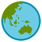 Globe centré sur l’Asie et l’Australie Émoji HTC