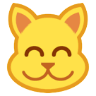 Cara de gato com sorriso a mostrar os dentes Emoji HTC