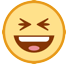 Cara con amplia sonrisa y los ojos bien cerrados Emoji HTC