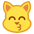 Cara de gato dando un beso Emoji HTC