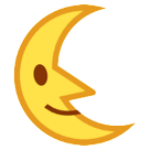 Luna en cuarto menguante con cara Emoji HTC