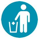 Simbolo che indica di gettare i rifiuti negli appositi contenitori Emoji HTC