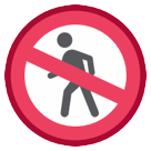 Prohibido el paso de peatones Emoji HTC