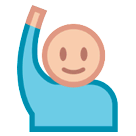 Person mit ausgestrecktem, erhobenem Arm Emoji HTC