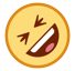 Sich vor Lachen auf dem Boden wälzendes Gesicht Emoji HTC
