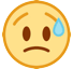 Enttäuschtes, aber erleichtertes Gesicht Emoji HTC