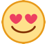 Cara sonriente con los ojos en forma de corazón Emoji HTC
