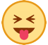😝 Cara sacando la lengua y con los ojos bien cerrados Emoji en HTC