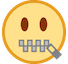 🤐 Gesicht mit Reißverschluss als Mund Emoji auf HTC