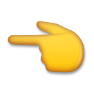 Hand mit nach links ausgestrecktem Zeigefinger Emoji LG
