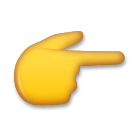 👉 Dorso de una mano con el dedo índice señalando hacia la derecha Emoji en LG