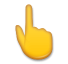 Dorso da mão com dedo indicador apontando para cima Emoji LG