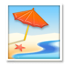Beach With Umbrella Emoji on LG Phones