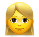 👱‍♀️ Mulher com cabelo louro Emoji nos LG