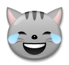 Katzenkopf mit Freudentränen Emoji LG