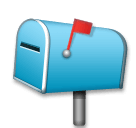 Geschlossener Briefkasten mit Fahne oben Emoji LG