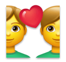 Couple With Heart: Man, Man Emoji on LG Phones