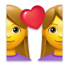 👩‍❤️‍👩 Zwei Frauen mit Herz Emoji auf LG