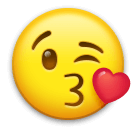Face Blowing a Kiss Emoji on LG Phones