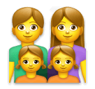 👨‍👩‍👧‍👧 Famiglia con madre, padre e due figlie Emoji su LG