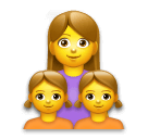 👩‍👧‍👧 Familia con una madre y dos hijas Emoji en LG