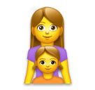 👩‍👧 Famiglia con madre e figlia Emoji su LG