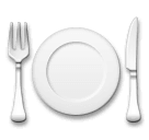 Cuchillo y tenedor con un plato Emoji LG