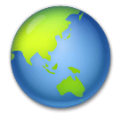 Globus mit Asien und Australien Emoji LG