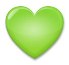 Зеленое сердце Эмодзи на телефонах LG