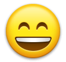 Cara com sorriso a mostrar os dentes e olhos semifechados Emoji LG