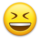 😆 Cara com sorriso a mostrar os dentes e os olhos bem fechados Emoji nos LG