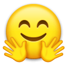 Faccina felice con mani allargate in un abbraccio Emoji LG