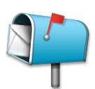 Открытый почтовый ящик с поднятым флажком Эмодзи на телефонах LG