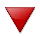 Triangolo rosso con la punta verso il basso Emoji LG