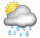 🌦️ Sole dietro a una nuvola carica di pioggia Emoji su LG