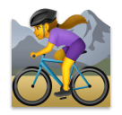 🚵‍♀️ Mujer en bici de montaña Emoji en LG