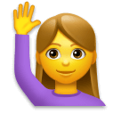 🙋‍♀️ Woman Raising Hand Emoji on LG Phones