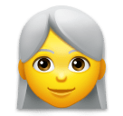 👩‍🦳 Woman: White Hair Emoji on LG Phones